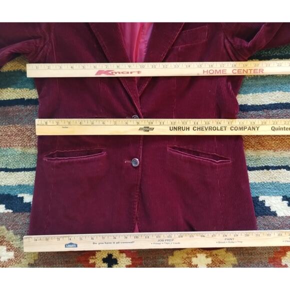 Vintage Red Thick Textured Corduroy Jacket Blazer Lined Pocketed Women’s Size 16 - Picture 8 of 8
